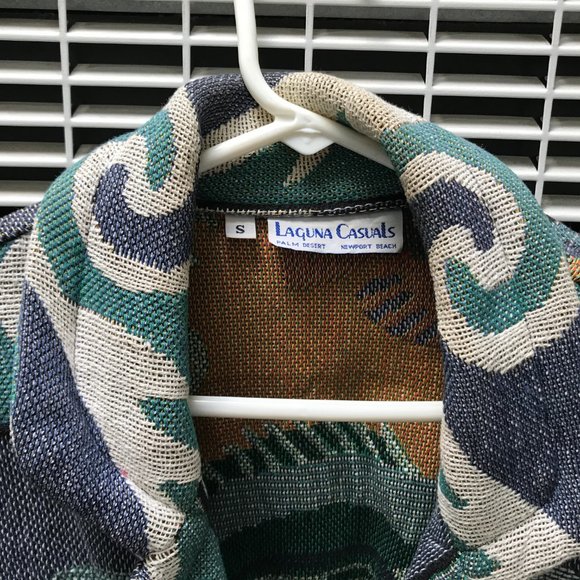 Vintage Funky, Aquatic Knit Jacket. USA made - Picture 3 of 6